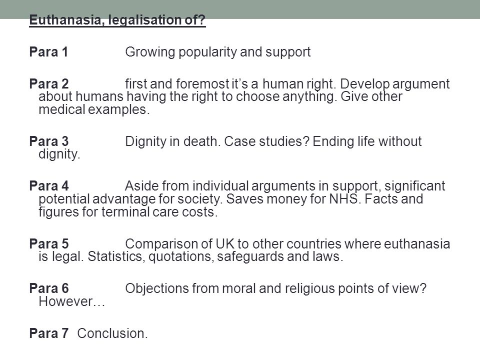 A comparison of different views on euthanasia